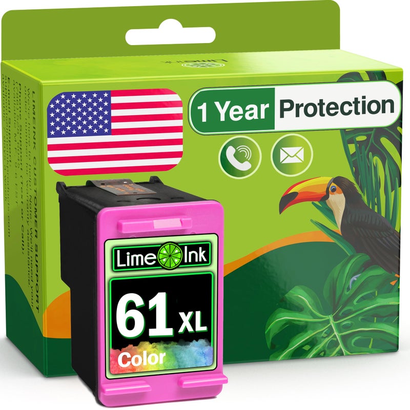 Limeink خرطوشة حبر ليمينك 1 معاد تصنيعها بديل لخراطيش حبر HP 61 مجموعة خرطوشات HP 61 لخراطيش Envy 4500 61xl لخراطيش HP61 XL - 1 لون - Image 1